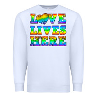 White Western Love Lives Here Premium Sweatshirt - BundleAndBundleShop