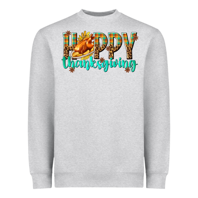 Happy Thanksgiving With Turkey Heavyweight Sweatshirt by texasbilliewilder | Teevron