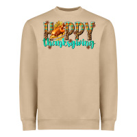 Mushroom Happy Thanksgiving with Turkey Heavyweight Sweatshirt - texasbilliewilder