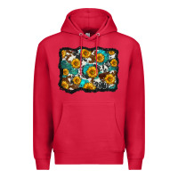 Cardinal cowhide  turquoise sunflowers pattern olivia Premium Hoodie - OliviaCreatesArt