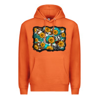 Carrot cowhide  turquoise sunflowers pattern olivia Premium Hoodie - OliviaCreatesArt