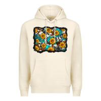 Tofu cowhide  turquoise sunflowers pattern olivia Premium Hoodie - OliviaCreatesArt