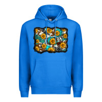 True Royal cowhide  turquoise sunflowers pattern olivia Premium Hoodie - OliviaCreatesArt