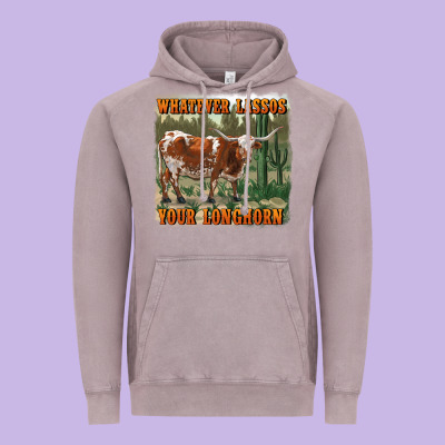 Whatever Lassos Your Longhorn Vintage Hoodie Designed By Ranaportraitstore