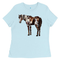 Baby Blue Mustang Horse Ladies Tee - LillyAllenDesigns
