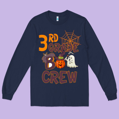 3rd Grade Boo Crew Long Sleeve Tee Designed By Bettercallsaul