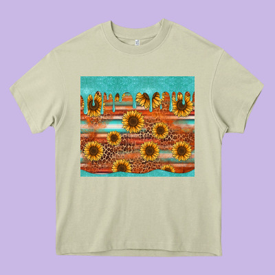 Turquoise Leopard Distressed Serape Background Tumbler Heavy Core Tee Designed By Jasminsmagicworld