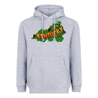 Heather Grey Kentucky map St. Patrick's Day Heavyweight Hoodie - FaDigitalArtStudio