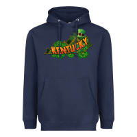 Navy Kentucky map St. Patrick's Day Heavyweight Hoodie - FaDigitalArtStudio