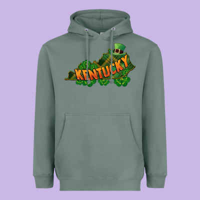 Kentucky Map St. Patrick's Day Heavyweight Hoodie Designed By Fadigitalartstudio