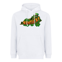 White Kentucky map St. Patrick's Day Heavyweight Hoodie - FaDigitalArtStudio