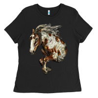 Black Mustang Horse Ladies Tee - LillyAllenDesigns
