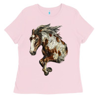 Bubblegum Pink Mustang Horse Ladies Tee - LillyAllenDesigns