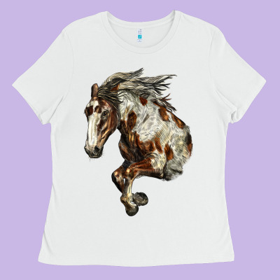 Mustang Horse Ladies Tee Designed By Lillyallendesigns