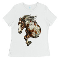 White Mustang Horse Ladies Tee - LillyAllenDesigns