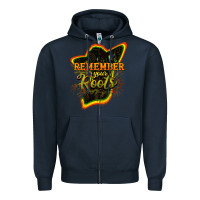 Navy Remember your roots Zipper Hoodie - HowdyJamesFarm