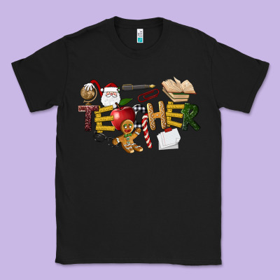 Christmas Teacher Classic Tee Designed By Lillyallendesigns