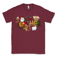 Burgundy christmas teacher Classic Tee - LillyAllenDesigns