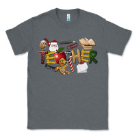 Charcoal Heather christmas teacher Classic Tee - LillyAllenDesigns