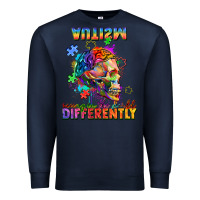 Navy Autism seeing in the world differently Premium Sweatshirt - FaDigitalArtStudio