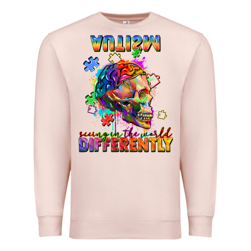Autism Seeing In The World Differently Premium Sweatshirt by FaDigitalArtStudio | Teevron