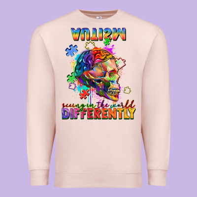 Autism Seeing In The World Differently Premium Sweatshirt Designed By Fadigitalartstudio