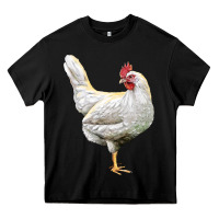 Black leghorn chicken Heavy Core Tee - LillyAllenDesigns