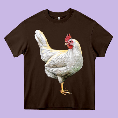 Leghorn Chicken Heavy Core Tee Designed By Lillyallendesigns