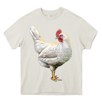 Cream leghorn chicken Heavy Core Tee - LillyAllenDesigns