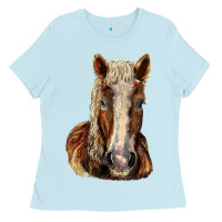 Baby Blue Belgian Horse Ladies Tee - LillyAllenDesigns