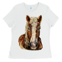White Belgian Horse Ladies Tee - LillyAllenDesigns