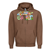 Chestnut Happy Easter Easter Day Zipper Hoodie - CowGirlArtShop
