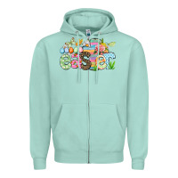 Seafoam Happy Easter Easter Day Zipper Hoodie - CowGirlArtShop