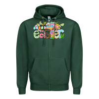 Sports Green Happy Easter Easter Day Zipper Hoodie - CowGirlArtShop