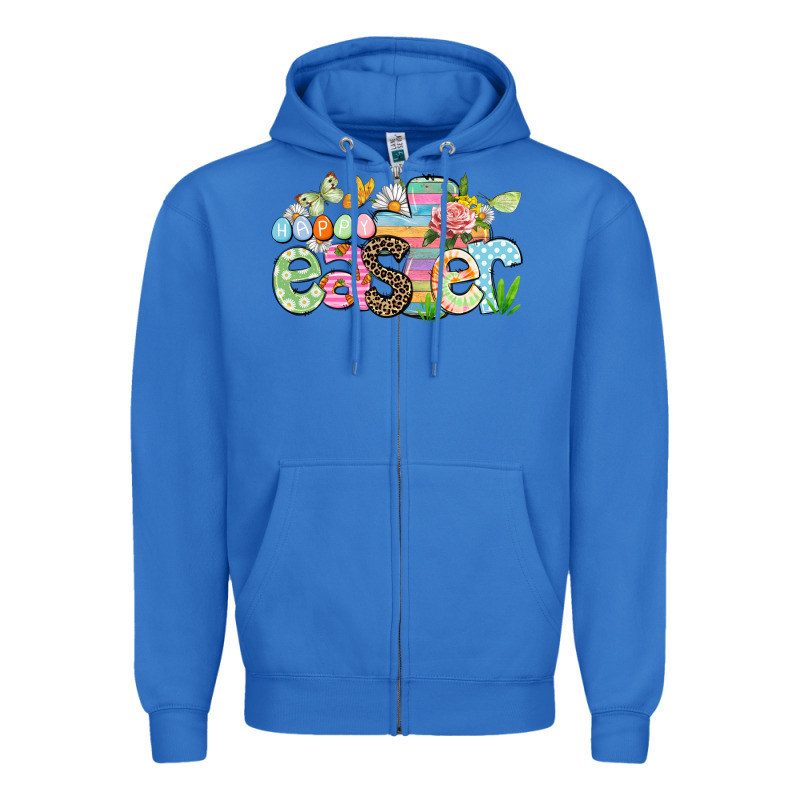 Happy Easter Easter Day Zipper Hoodie by CowGirlArtShop | Teevron