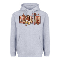 Heather Grey football love Heavyweight Hoodie - FaDigitalArtStudio