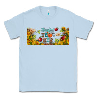 Dusty Blue thankful teacher fall libbey glass Classic Tee - BundleAndBundleShop