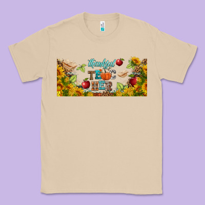 Thankful Teacher Fall Libbey Glass Classic Tee Designed By Bundleandbundleshop