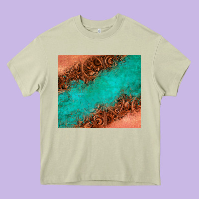 Leather Turquoise Glitter Tumbler Heavy Core Tee Designed By Jasminsmagicworld