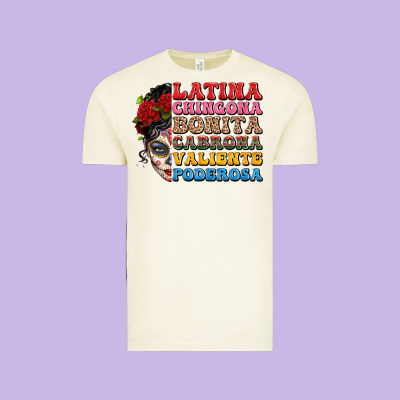 Mexican Sugar Skull Latina Chingona Bonita Vintage Tee Designed By Lillyallendesigns