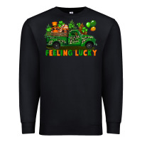 Black feeling lucky with gnomes on truck Premium Sweatshirt - FaDigitalArtStudio