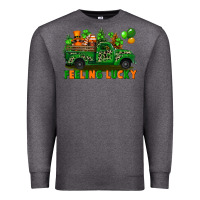 Charcoal Heather feeling lucky with gnomes on truck Premium Sweatshirt - FaDigitalArtStudio