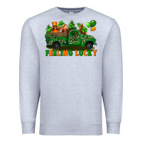 Heather Grey feeling lucky with gnomes on truck Premium Sweatshirt - FaDigitalArtStudio