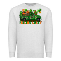 Oatmeal Heather feeling lucky with gnomes on truck Premium Sweatshirt - FaDigitalArtStudio