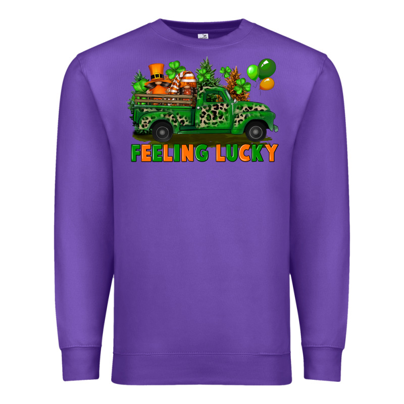 Feeling Lucky With Gnomes On Truck Premium Sweatshirt by FaDigitalArtStudio | Teevron