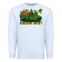 White feeling lucky with gnomes on truck Premium Sweatshirt - FaDigitalArtStudio