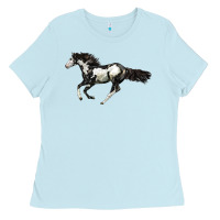 Baby Blue American Paint Horse Ladies Tee - LillyAllenDesigns