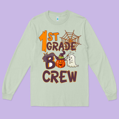 1 St Grade Boo Crew Long Sleeve Tee Designed By Bettercallsaul