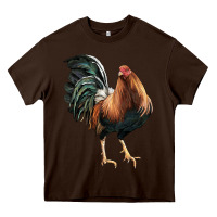 Chocolate Brown American Game Rooster Heavy Core Tee - LillyAllenDesigns