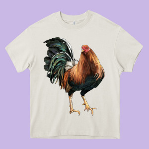 American Game Rooster Heavy Core Tee Designed By Lillyallendesigns